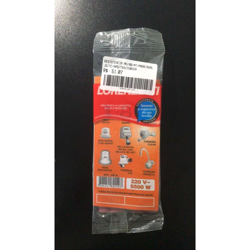 Resistência 220V 5500W Md/J3/T43 055A, Lorenzetti, 7589029, Metal, Pequeno